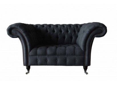 Kanapa Podkładka Sofa Włókienniczy Chesterfield Couches 1,5 miejsce do siedzenia Jednoosobowa Szara