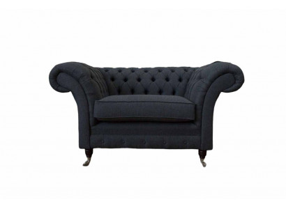 Gray Chesterfield Fotel 1,5 miejsce do siedzenia Sofa Couch Podkładka Włókienniczy Gray Fotel