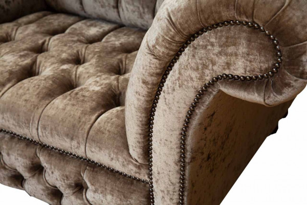 Chesterfield Fotel Couch 1 miejsce do siedzenia Sofa Włókienniczy Materiał Kanapy Podkładka Nowość