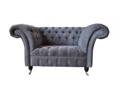 Chesterfield Sofa 1,5 miejsce do siedzenia Sofa Podkładka Design Sofy Siedziba Podkładka Szara