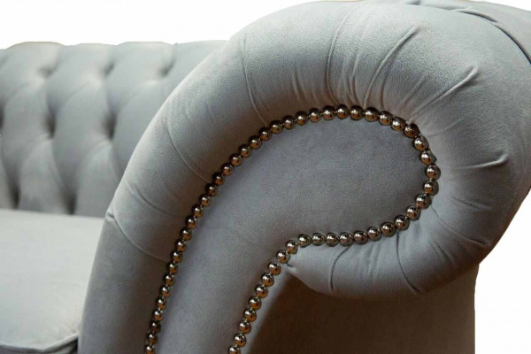 Fotel Podkładka Sofa Włókienniczy Chesterfield Couches 1 miejsce siedzące Single Seater Grey