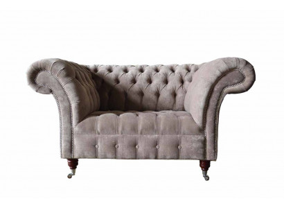 Chesterfield Sofa Couch 1 miejsce do siedzenia Luksusowe Włókienniczy Materiał Kanapy Podkładka Nowość