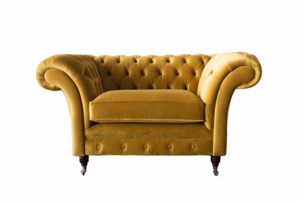 Chesterfield Fotel Materiał Włókienniczy Nowoczesny Salon Luksusowy Design Meble