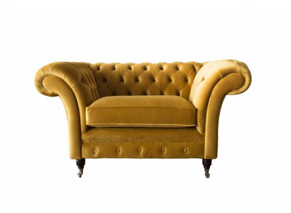 Chesterfield Fotel Materiał Włókienniczy Nowoczesny Salon Luksusowy Design Meble