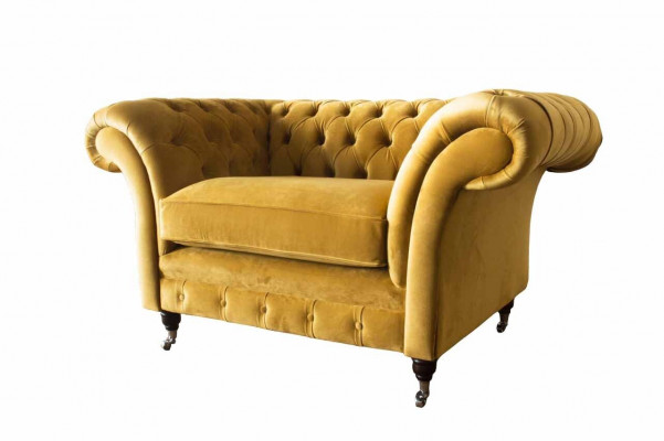 Chesterfield Fotel Materiał Włókienniczy Nowoczesny Salon Luksusowy Design Meble