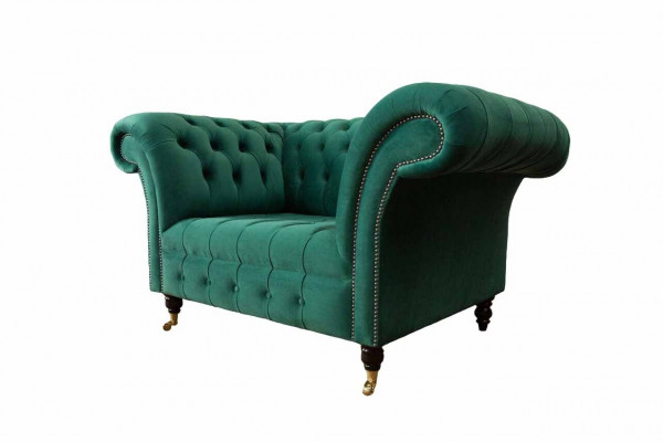 Szara Sofa Chesterfield Design Fotel EarsFotel Podkładka Luxury Włókienniczy