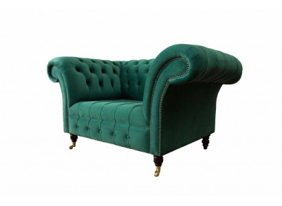 Szara Sofa Chesterfield Design Fotel EarsFotel Podkładka Luxury Włókienniczy