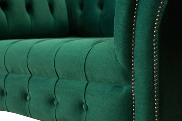Szara Sofa Chesterfield Design Fotel EarsFotel Podkładka Luxury Włókienniczy