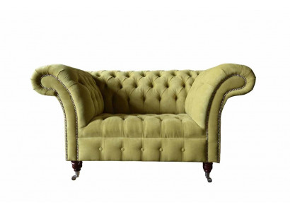 Chesterfield Fotel Włókienniczy Design Sofa Materiał Kanapa Sofy Podkładka Szara Nowość