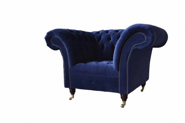 Chesterfield Włókienniczy Fotel 1 miejsce siedzące Sofa Podkładka Design Luxury Modern