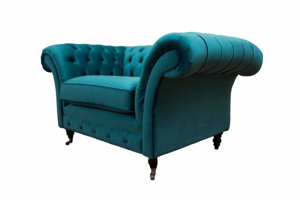 Chesterfield Design Fotel Couch Podkładka Luksusowe kanapy włókiennicze 1 miejsce do siedzenia