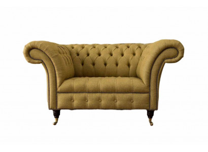 Chesterfield Fotel Design Podkładka Sofa Kanapa Brązowa Włókienniczy Meble Nowa