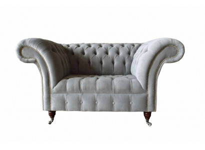 Szary Chesterfield Ears Fotel Szary Fotel Sofa materiałowa do salonu