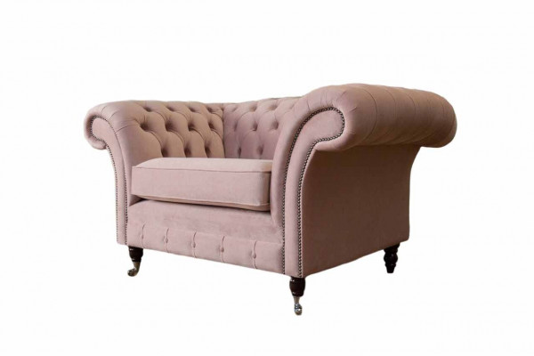 Chesterfield Design Fotel Rosa Podkładka Luksusowe kanapy włókiennicze 1 miejsce do siedzenia