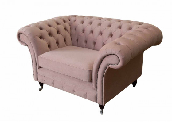Chesterfield Design Fotel Rosa Podkładka Luksusowe kanapy włókiennicze 1 miejsce do siedzenia