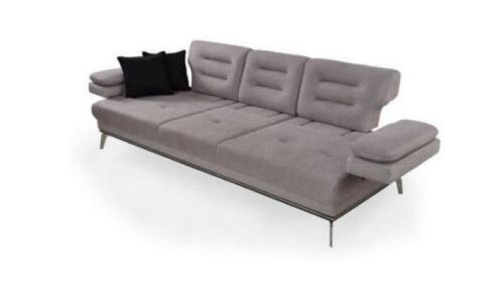 Luksusowy Zestaw sofowy 331 miejsce do siedzenia Sofa trzyosobowa Fotel Materiał Szary Nowoczesny