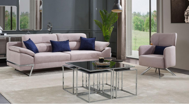 Grupa Living Room Zestaw sofowy 31 miejsce do siedzenia Grupa Szary Obcios