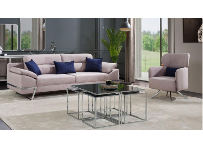 Grupa Living Room Zestaw sofowy 31 miejsce do siedzenia Grupa Szary Obcios