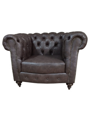 Chesterfield Fotel Couch 1 miejsce do siedzenia Skóra Lounge Siedziba luksusowy jednomiejscowy