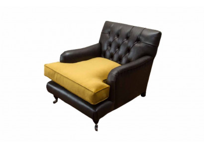Fotel Couch Sofa Skóra Brown Lounge Podkładka miejsce siedzące Luxury Design Club