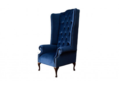 Fotel Chesterfield Couch Włókienniczy Lounge Podkładka Blue Luxury EarsFotel