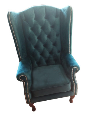 EarsFotel Chesterfield Aksamit jednoosobowa luksusowa sofa Fotel