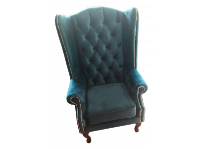 EarsFotel Chesterfield Aksamit jednoosobowa luksusowa sofa Fotel