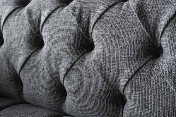 Chesterfield Couch Sofa Podkładka 3 miejsce do siedzenia Kanapy Siedziba Sofy Szare Nowe