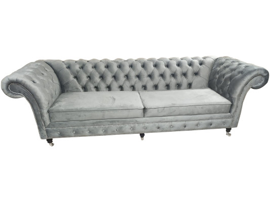 Sofa Chesterfield 3 miejsce do siedzenia Kanapa Włókienniczy Materiał Kanapy Sofy Podkładka 230cm