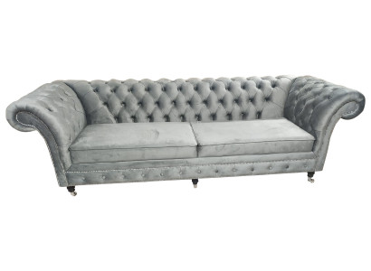 Sofa Chesterfield 3 miejsce do siedzenia Kanapa Włókienniczy Materiał Kanapy Sofy Podkładka 230cm