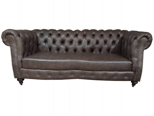 Sofa 3 miejsce do siedzenia Chesterfield Couch Prawdziwa skóra Sofy Brown Couches Meble