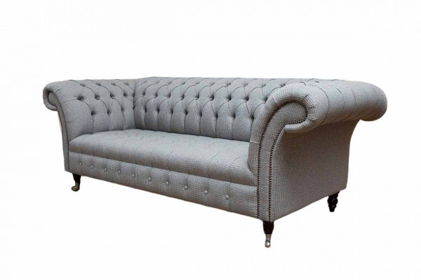 Chesterfield 3 miejsce siedzące Sofa Grey Design Couches Podkładka Sofy Couches