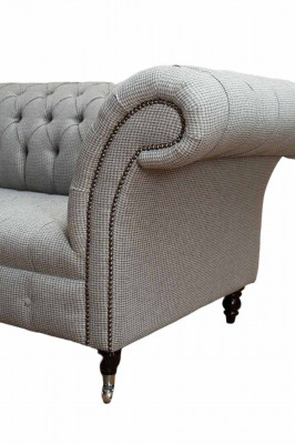 Chesterfield 3 miejsce siedzące Sofa Grey Design Couches Podkładka Sofy Couches