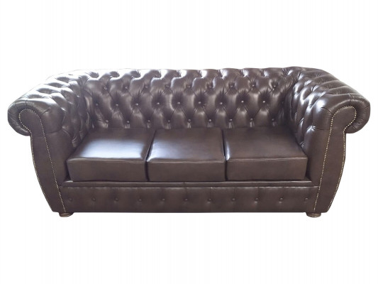 Sofa Chesterfield Sofa skórzana Sofa 3 miejsce do siedzenia Oryginalne brązowe sofy