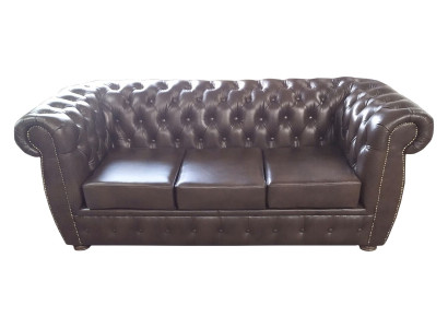 Sofa Chesterfield Sofa skórzana Sofa 3 miejsce do siedzenia Oryginalne brązowe sofy