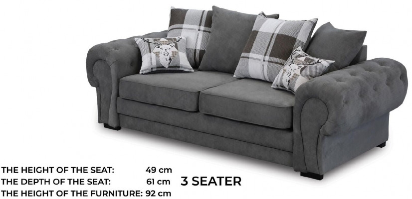 Zestaw sofowy 3+2+1 Chesterfield-Meble salon Włókienniczy w stylu włoskim
