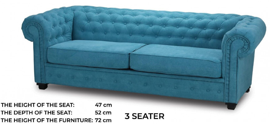 Sofa trzyosobowa Włókienniczy Turkis Sofa Podkładka Meble Meble Sofy Kanapy