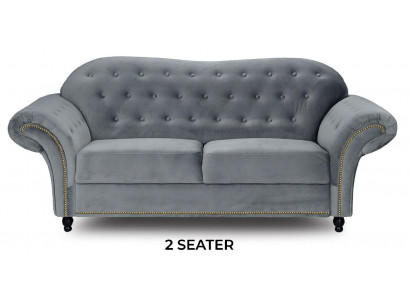 Dwuosobowa Sofa Chesterfield Szary Podkładka Meble Materiał Kanapy Sofy Włókiennicze