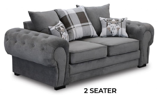 Szary Chesterfield Couch Podkładka Meble Materiał Kanapy Sofy Design Włókienniczy