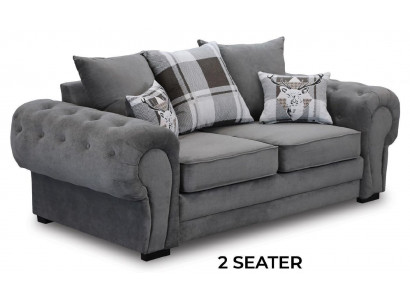 Szary Chesterfield Couch Podkładka Meble Materiał Kanapy Sofy Design Włókienniczy