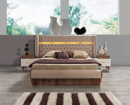 Łóżko Podkładka Design Luxury Double Hotel Chesterfield Drewno Meble Nowe
