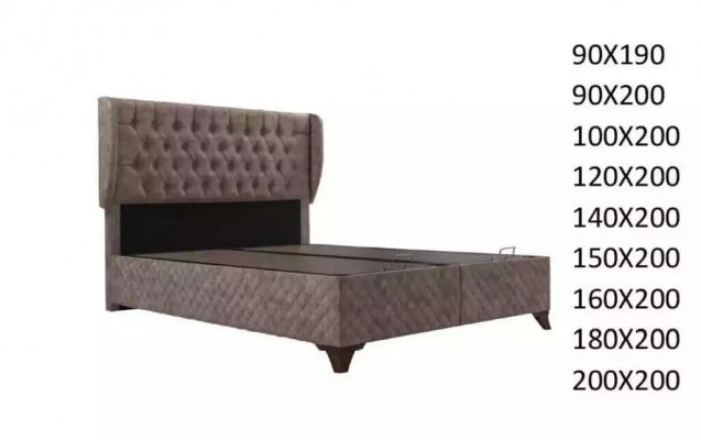 Łóżko Chesterfield łóżko dla Sypialnia Włókienniczy 180x200cm z materacem