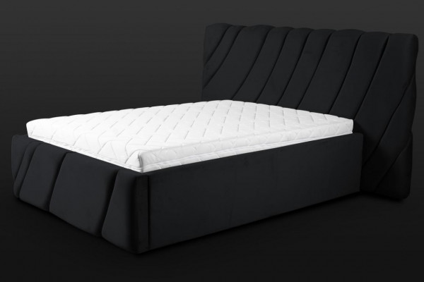 Czarne łóżko Aksamit łóżko Podwójne łóżko 160x200 designerskie wyposażenie hotelowe
