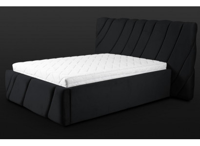 Czarne łóżko Aksamit łóżko Podwójne łóżko 160x200 designerskie wyposażenie hotelowe