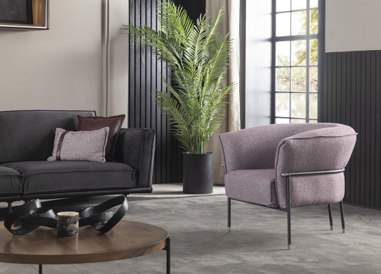 Fotel Salon Luksusowy Relaks Krzesła Club Lounge Meble Sofa Liliowy