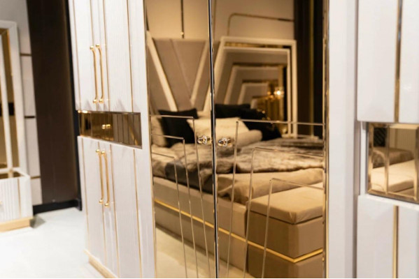 Szafa Biała Sypialnia Materiał Drewno Szafa Luxury Modern