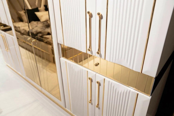 Szafa Biała Sypialnia Materiał Drewno Szafa Luxury Modern