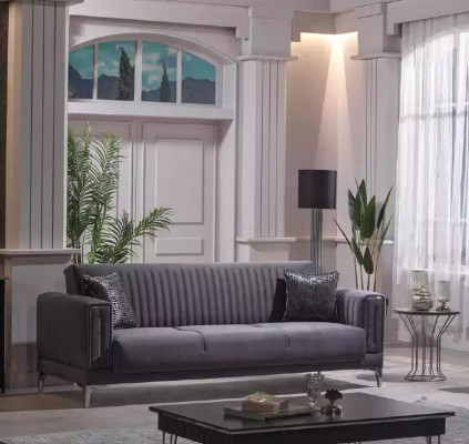 Szare trzyosobowe kanapy do salonu 3-miejsce siedzące aksamitne sofy luksusowa sofa Drewno Meble