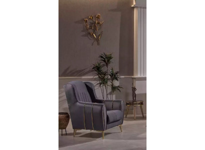 Szara Stal nierdzewna Fotel Nowoczesny jednomiejscowy luksusowy LehnFotel ClubFotel
