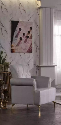 Biały designerski Fotel jednoosobowy komfortFotel salon LehnFotel
